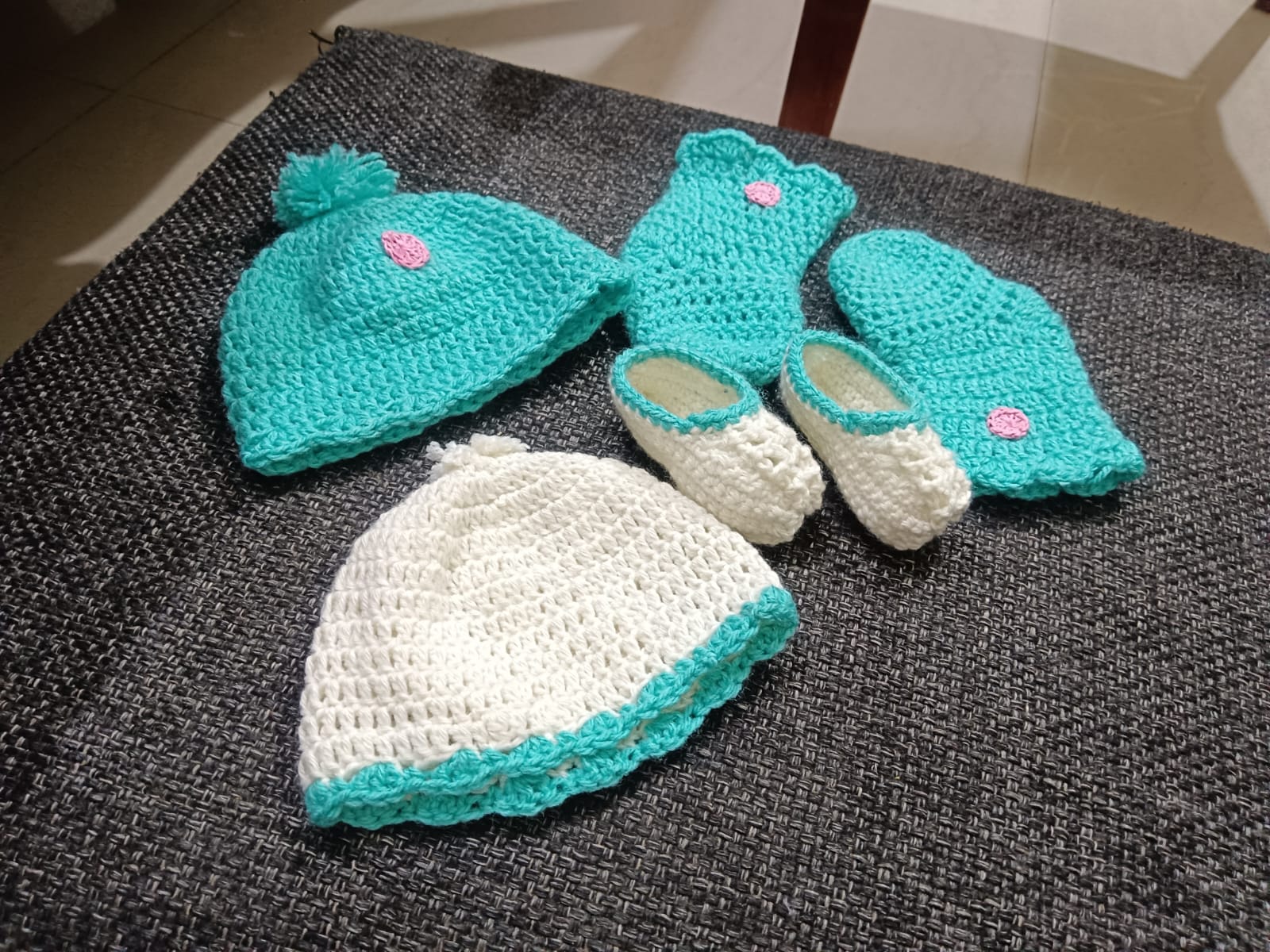 Colorful crochet items